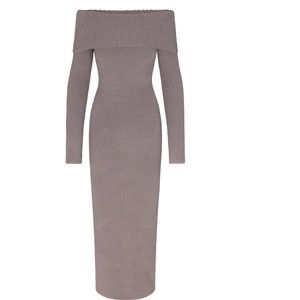 Skims Cozy Knit Off The Shoulder Lounge Dress